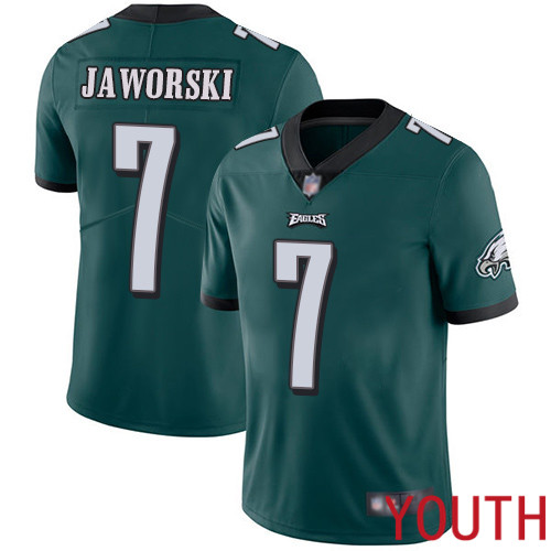 Youth Philadelphia Eagles #7 Ron Jaworski Midnight Green Team Color Vapor Untouchable NFL Jersey Limited Player->youth nfl jersey->Youth Jersey